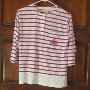Striped AMERICAN WEEKEND Henley Top Medium